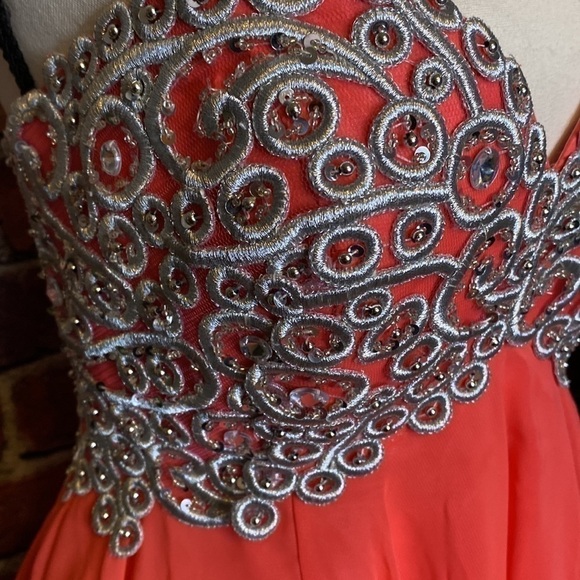 Rianna Couture Beaded taffeta-underlay Prom Homecoming bridesmaid Dress Size 6 - Picture 6 of 16